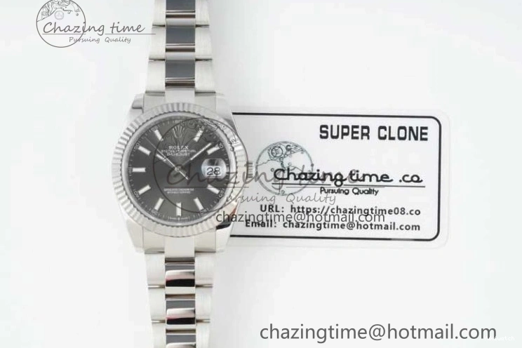 Bracelet on Dial DateJust 126334 VR3235 41 Oyster 1:1 904L NTF Gray Steel Stick Edition Best 1102